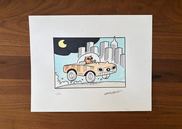 Heathcliff Catmobile Original Drawing