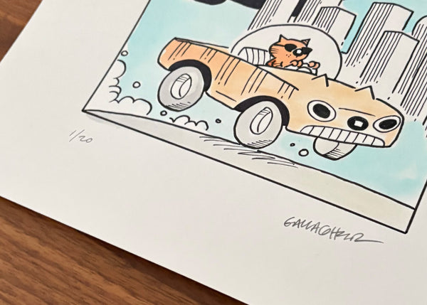 Heathcliff Catmobile Original Drawing