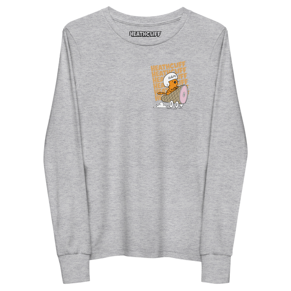 Heathcliff Ham Car Youth Long Sleeve Tee