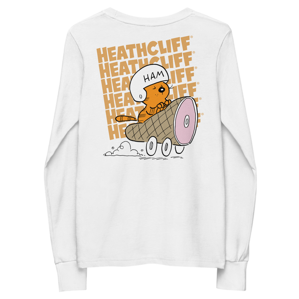 Heathcliff Ham Car Youth Long Sleeve Tee